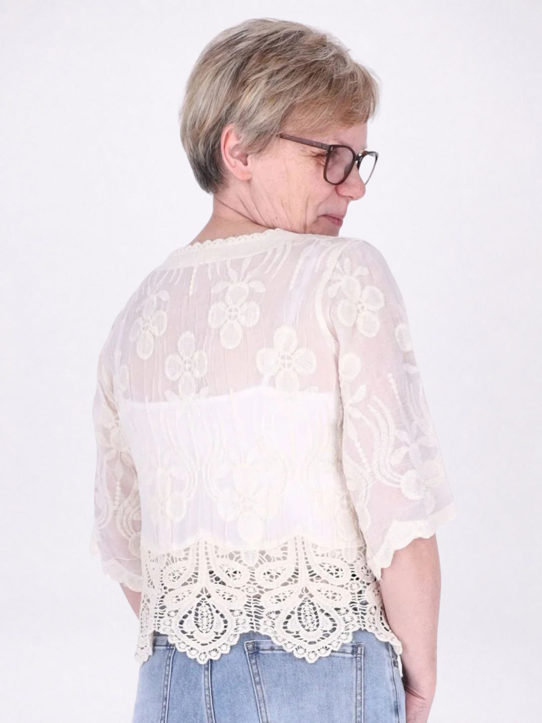 Strickjacke Damen BOHO 3/4 Arm