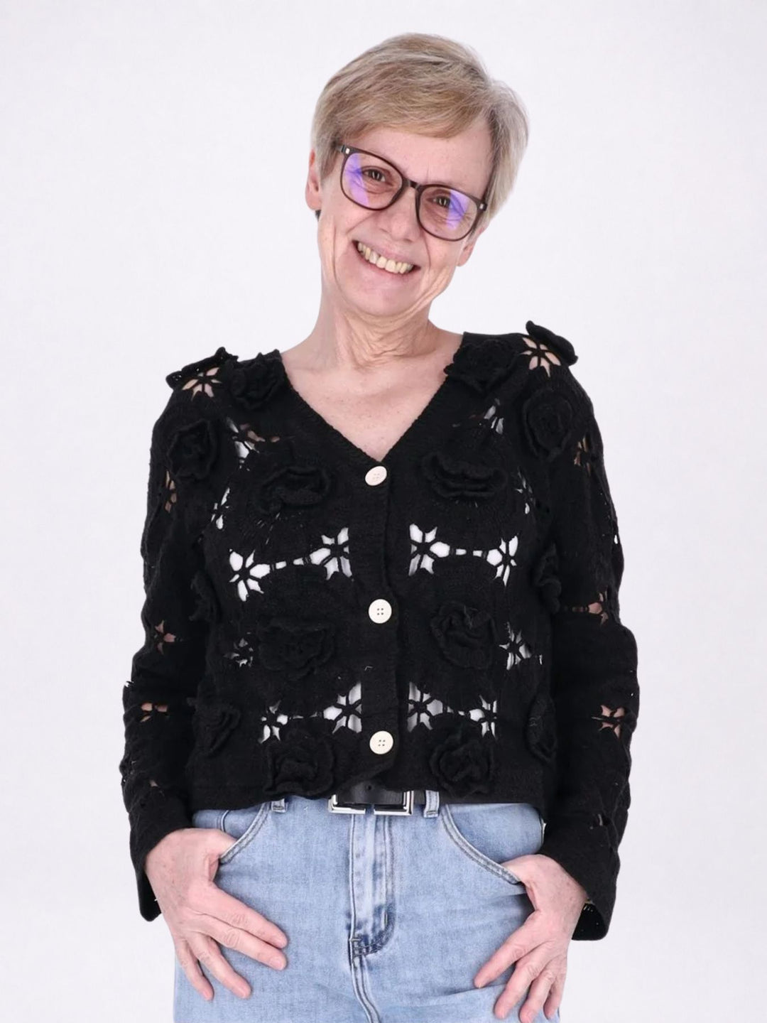 Strickjacke Häkel Damen