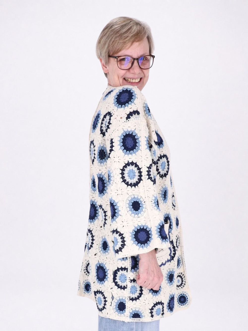 Strickjacke Häkel Damen Granny