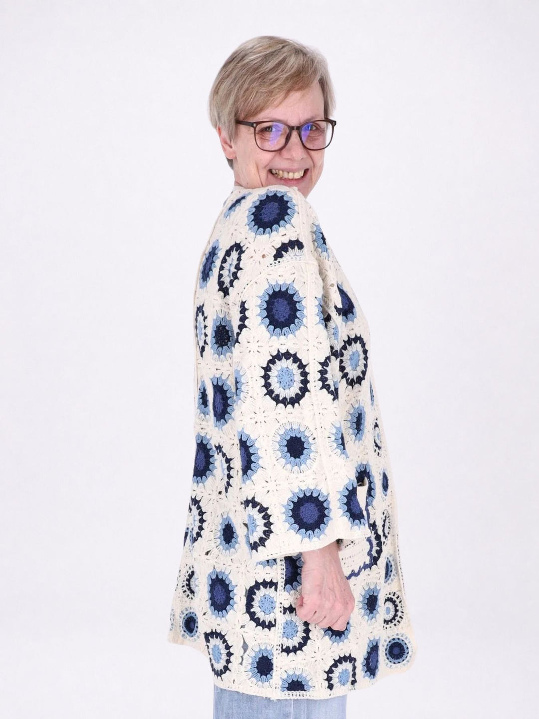 Strickjacke Häkel Damen Granny