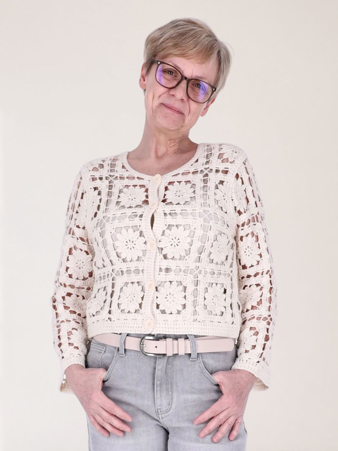 Strickjacke Häkel Damen