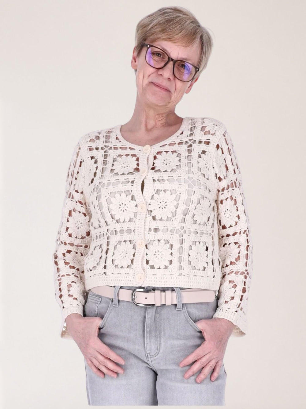 Strickjacke Häkel Damen
