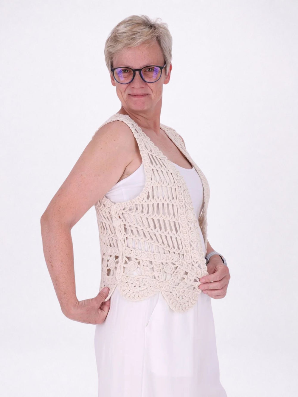 Weste Damen Häkel offen