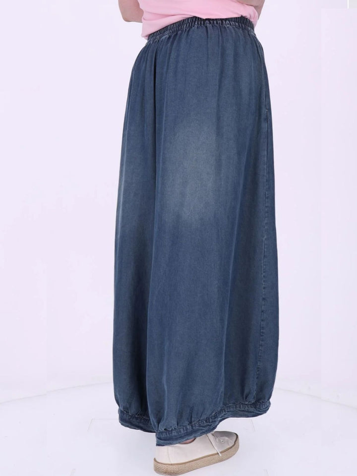 Jeans Damen 7/8 Culotte Stickerei