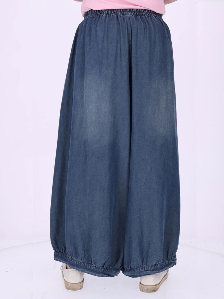 Jeans Damen 7/8 Culotte Stickerei