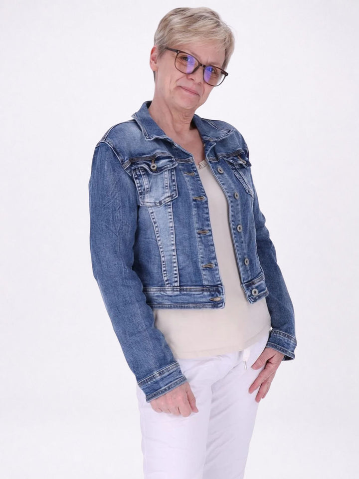 Jeansjacke Damen Rücken Engelsflügel