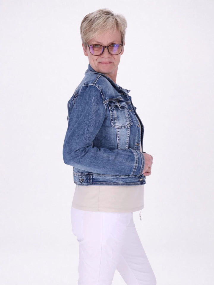 Jeansjacke Damen Rücken Engelsflügel