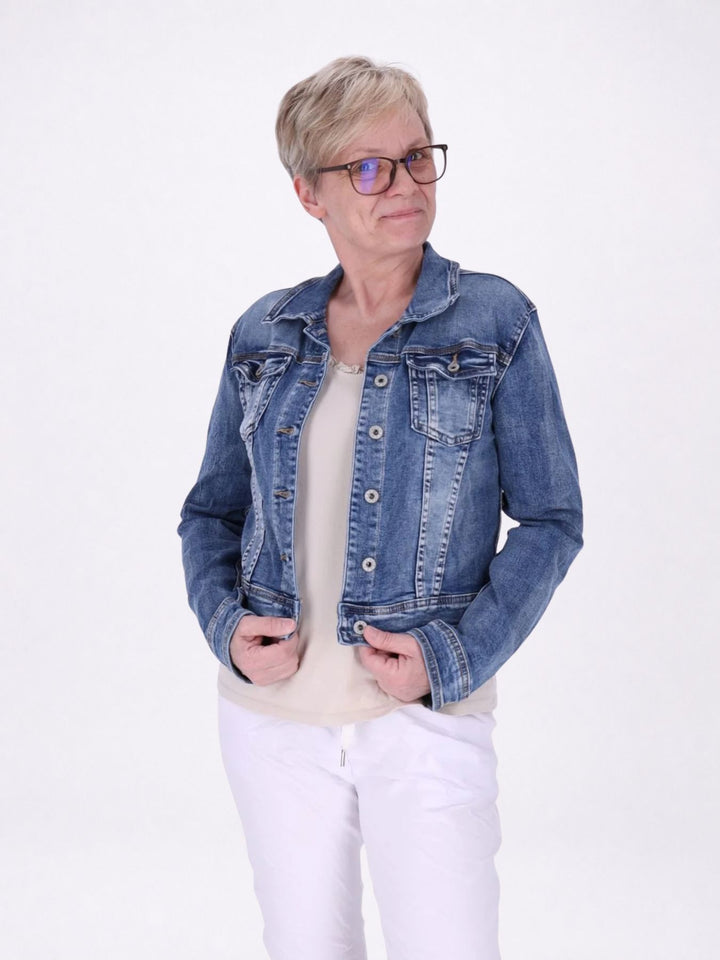 Jeansjacke Damen Rücken Engelsflügel