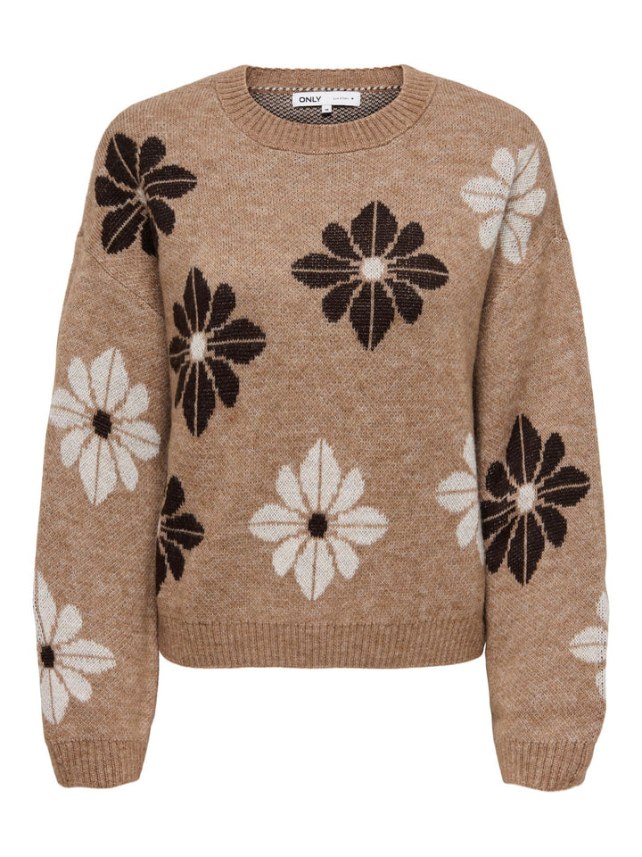 ONLFREESIA LS FLOWER O-NECK KNT NOO