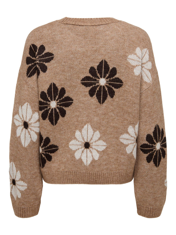ONLFREESIA LS FLOWER O-NECK KNT NOO