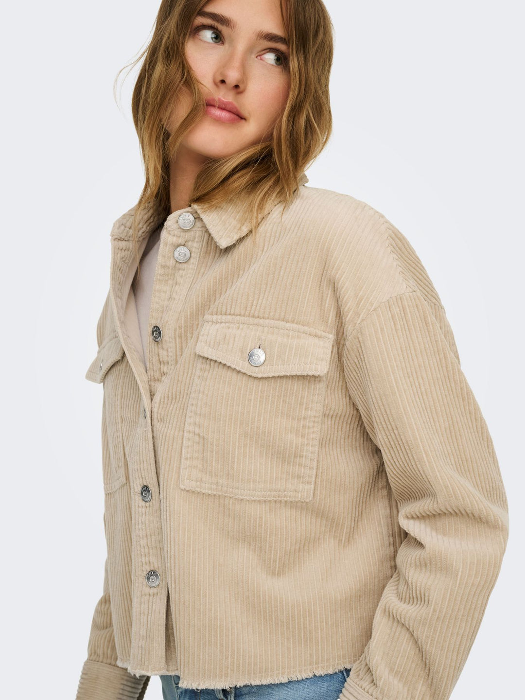 ONLMARINA-ENY L/S CORD JACKET PNT N Humus