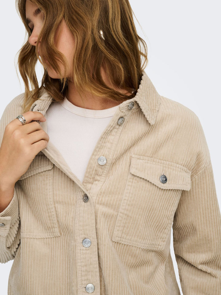 ONLMARINA-ENY L/S CORD JACKET PNT N Humus