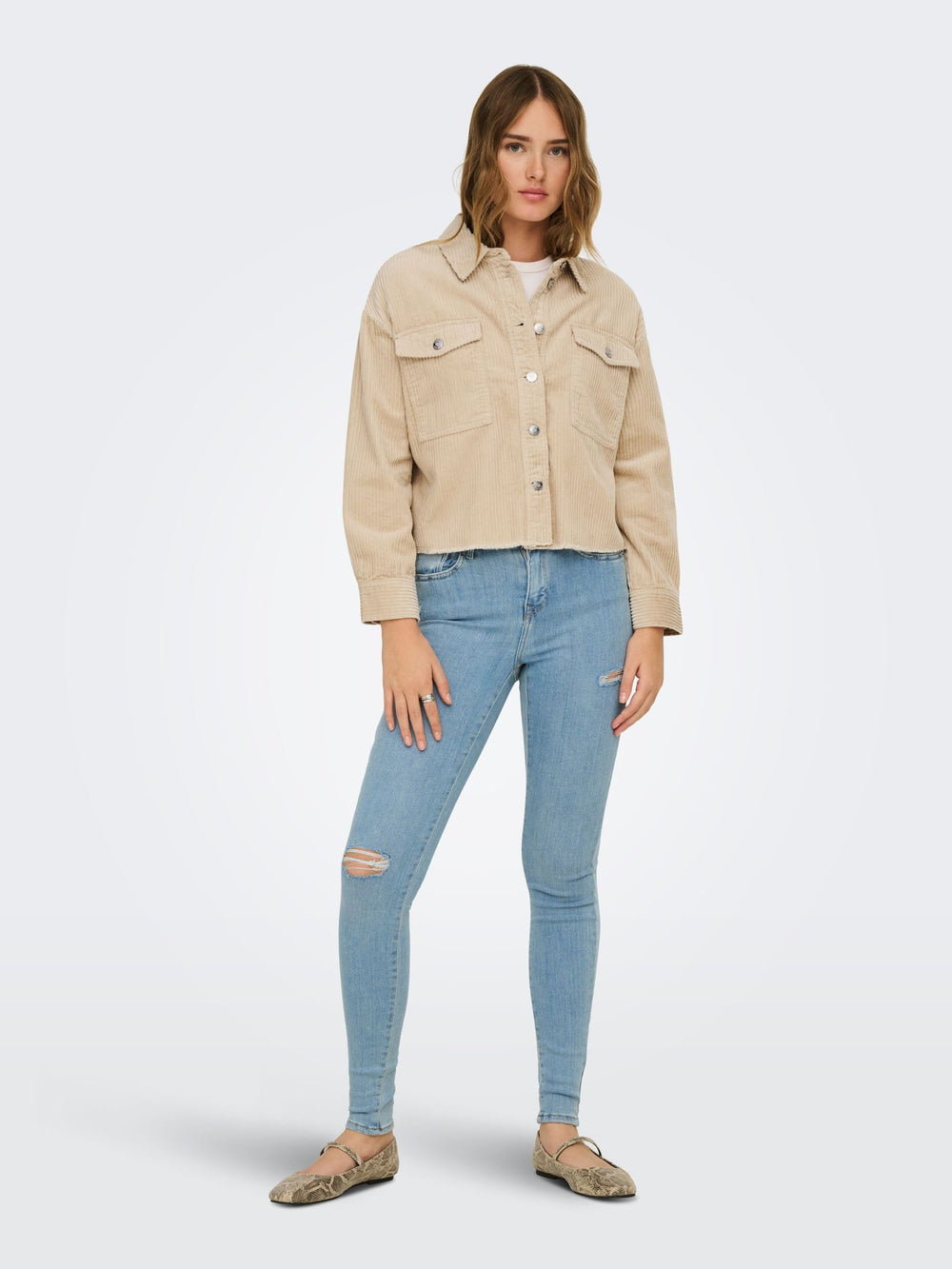 ONLMARINA-ENY L/S CORD JACKET PNT N Humus