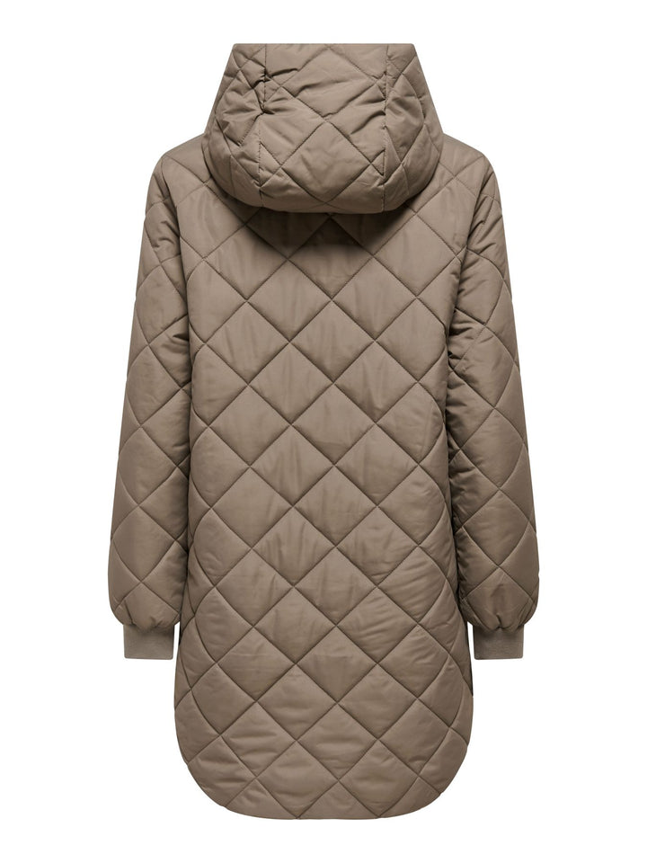 ONLJULIET QUILTED HOOD ZIP COAT OTW Walnut