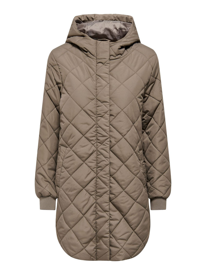 ONLJULIET QUILTED HOOD ZIP COAT OTW Walnut