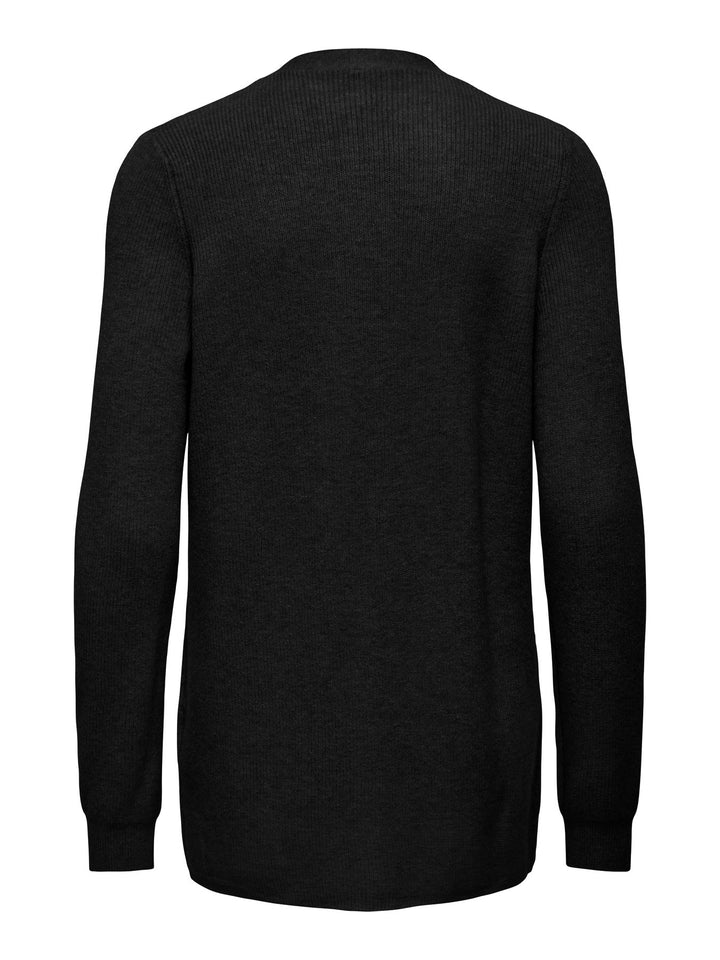 ONLMARY LS OPEN RIB CARDI KNT Black