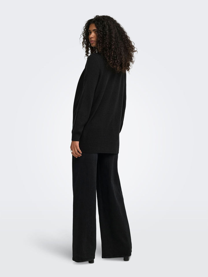 ONLMARY LS OPEN RIB CARDI KNT Black