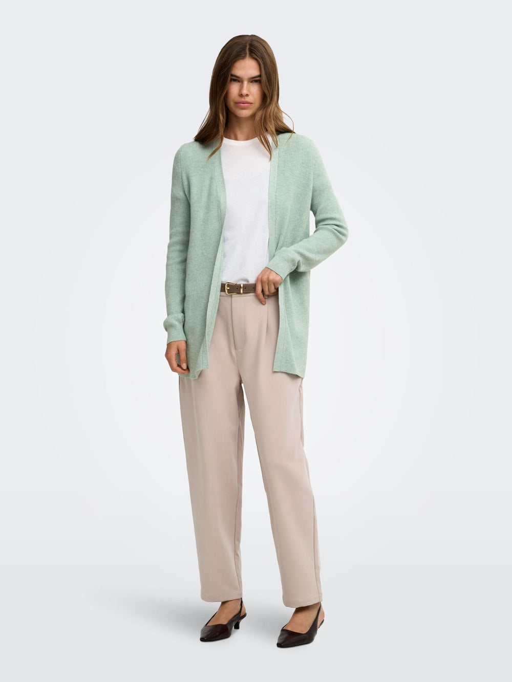 ONLMARY LS OPEN RIB CARDI KNT Jadeite