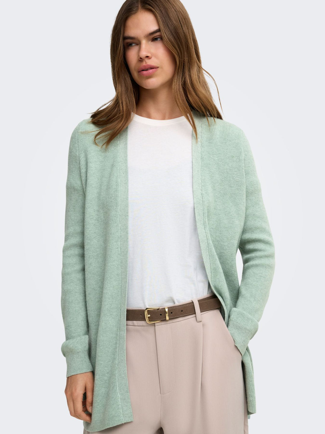 ONLMARY LS OPEN RIB CARDI KNT Jadeite