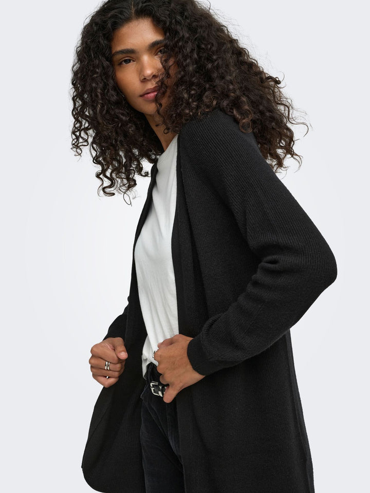 ONLMARY LS OPEN RIB CARDI KNT Black