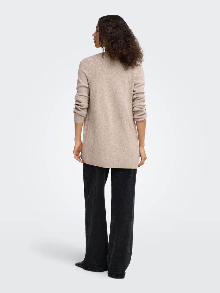 ONLMARY LS OPEN RIB CARDI KNT Mocha Meringue/Melange