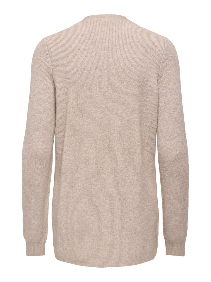 ONLMARY LS OPEN RIB CARDI KNT Mocha Meringue/Melange