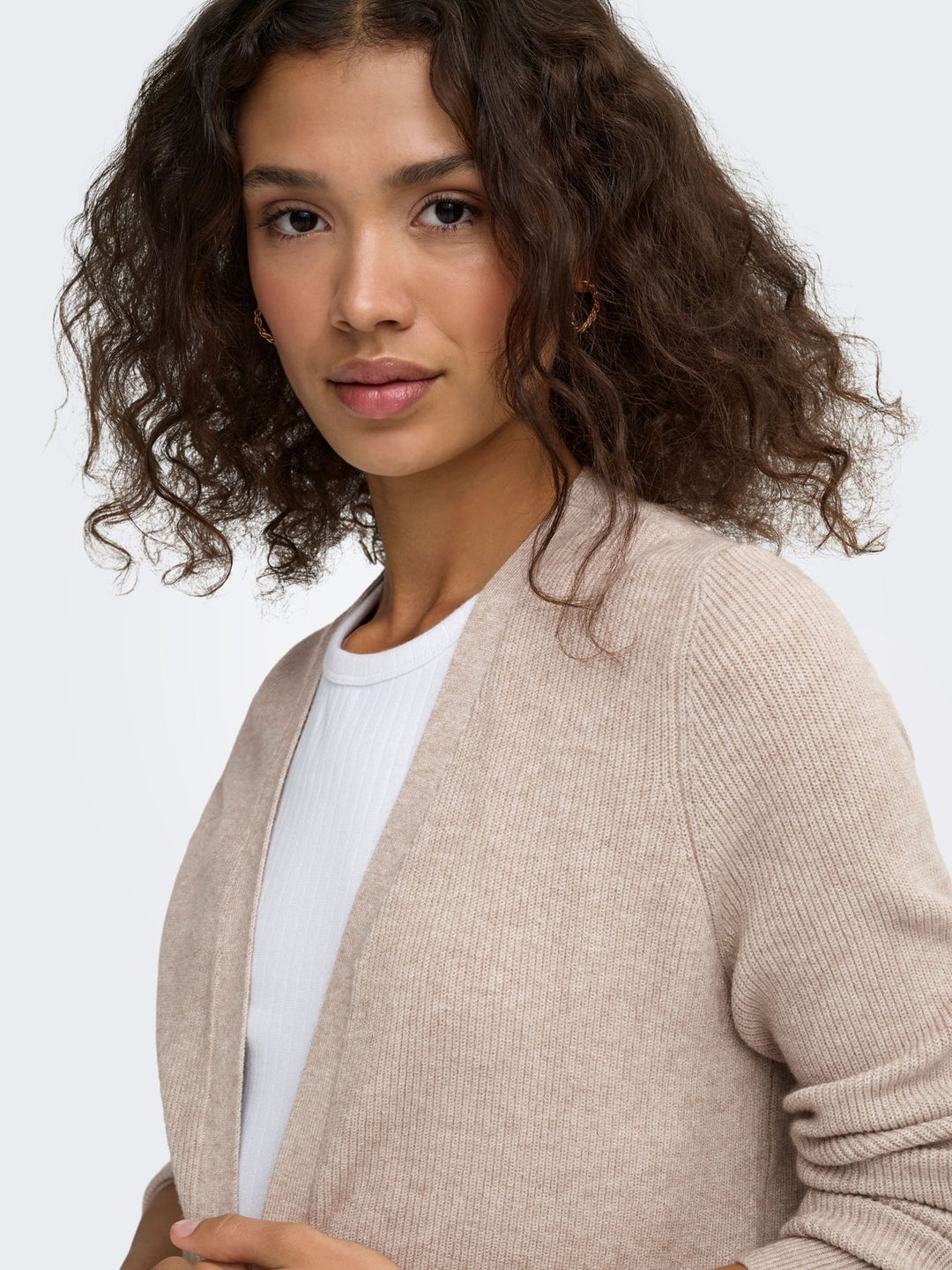 ONLMARY LS OPEN RIB CARDI KNT Mocha Meringue/Melange