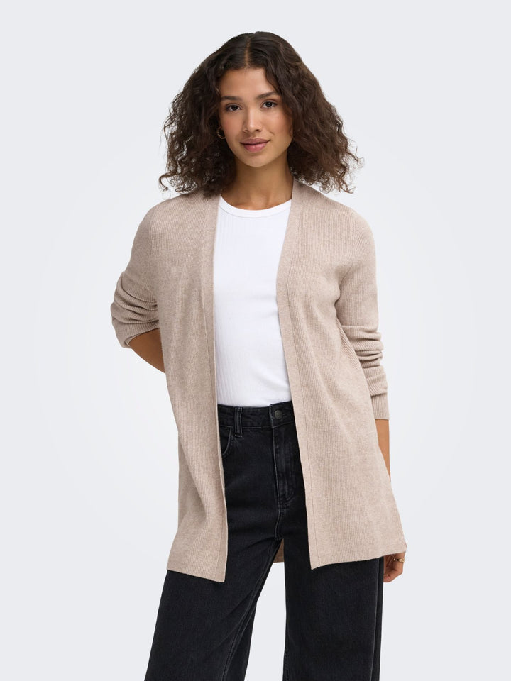 ONLMARY LS OPEN RIB CARDI KNT Mocha Meringue/Melange