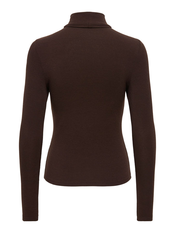 ONLGLAMOUR L/S ROLL-NECK TOP JRS NO Black Coffee