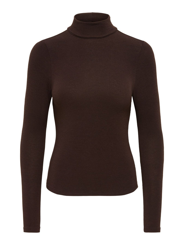 ONLGLAMOUR L/S ROLL-NECK TOP JRS NO Black Coffee