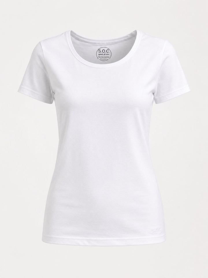 Splash of Color Damen Basic T-Shirt – Hochwertiges Baumwollshirt mit perfekter Passform