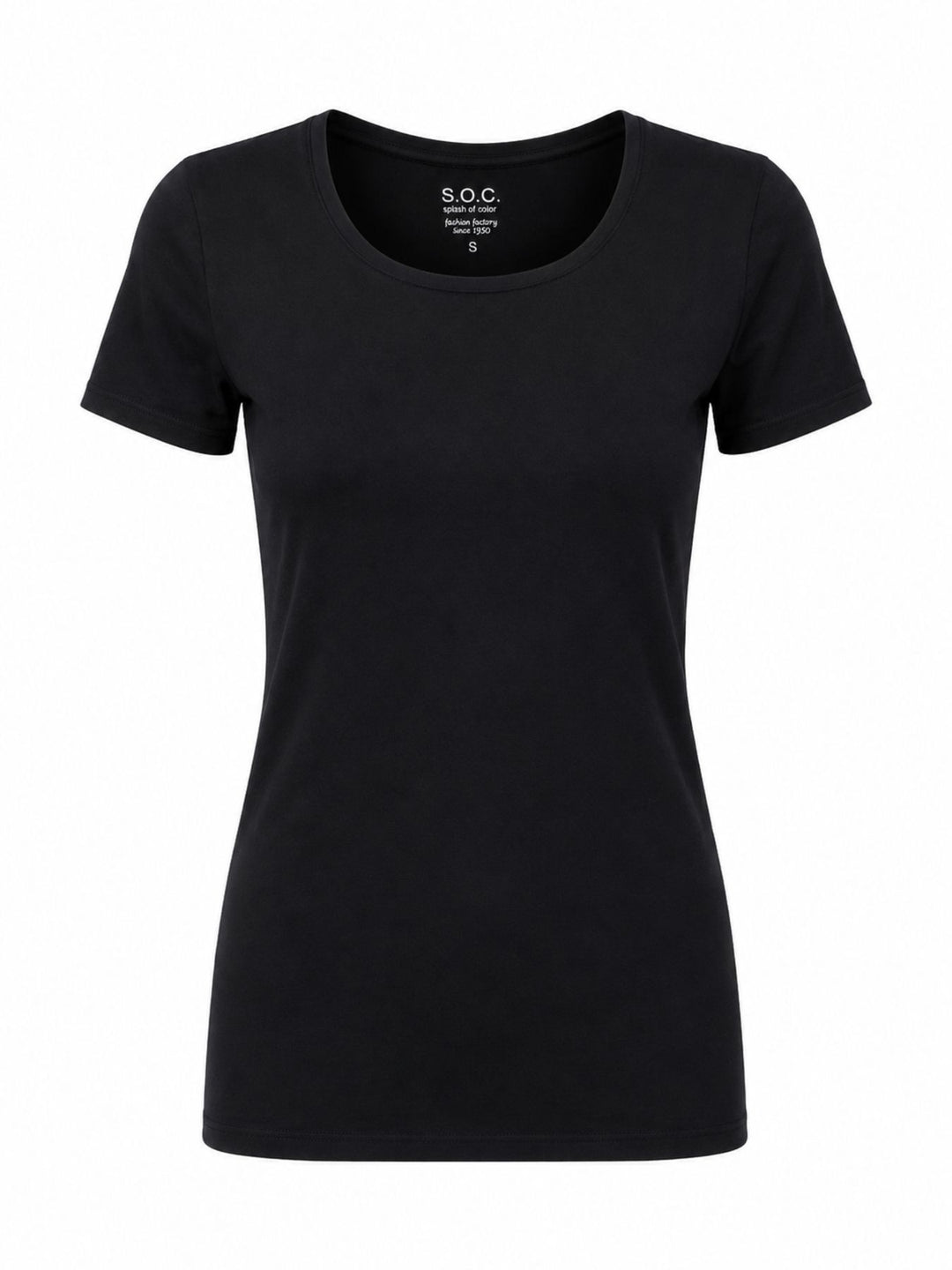 Splash of Color Basic T-Shirt in Schwarz – Zeitlos, bequem und vielseitig kombinierbar