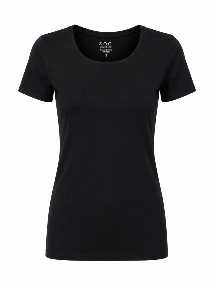 Splash of Color Basic T-Shirt in Schwarz – Zeitlos, bequem und vielseitig kombinierbar