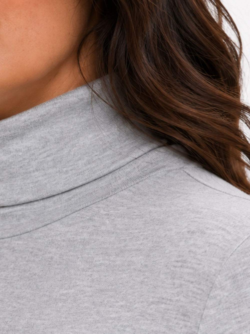 ONLGLAMOUR L/S ROLL-NECK TOP JRS NO Light Grey Melange