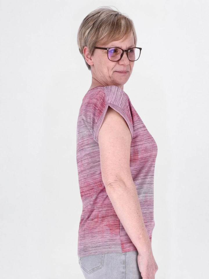 T-Shirt Damen Umschlag an dem Arm