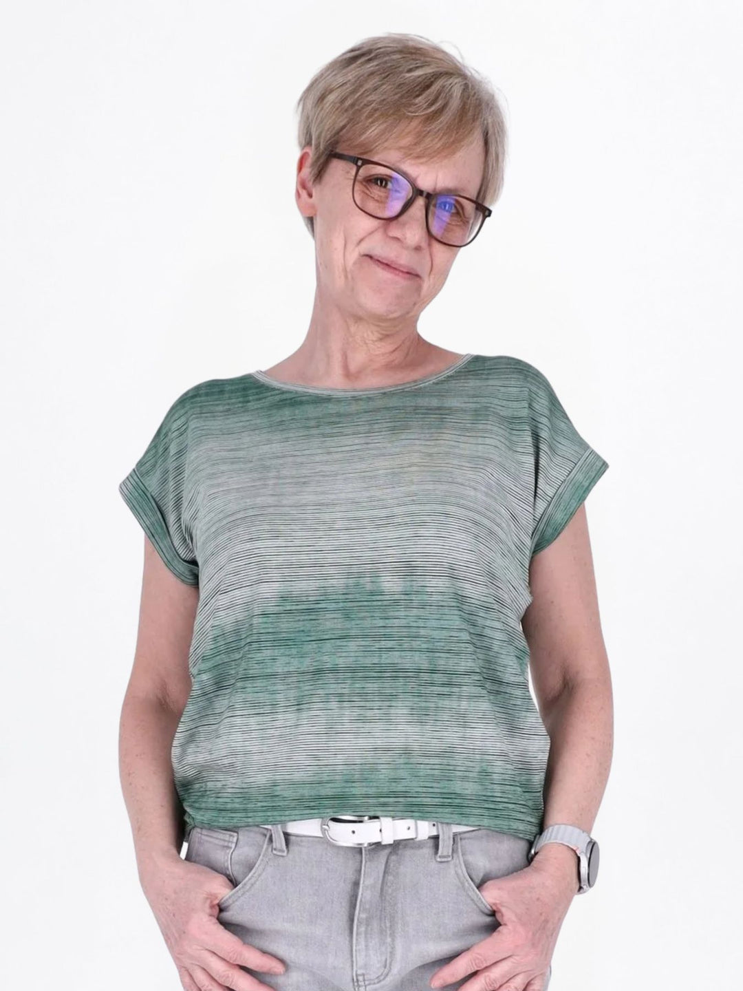 T-Shirt Damen Umschlag an dem Arm