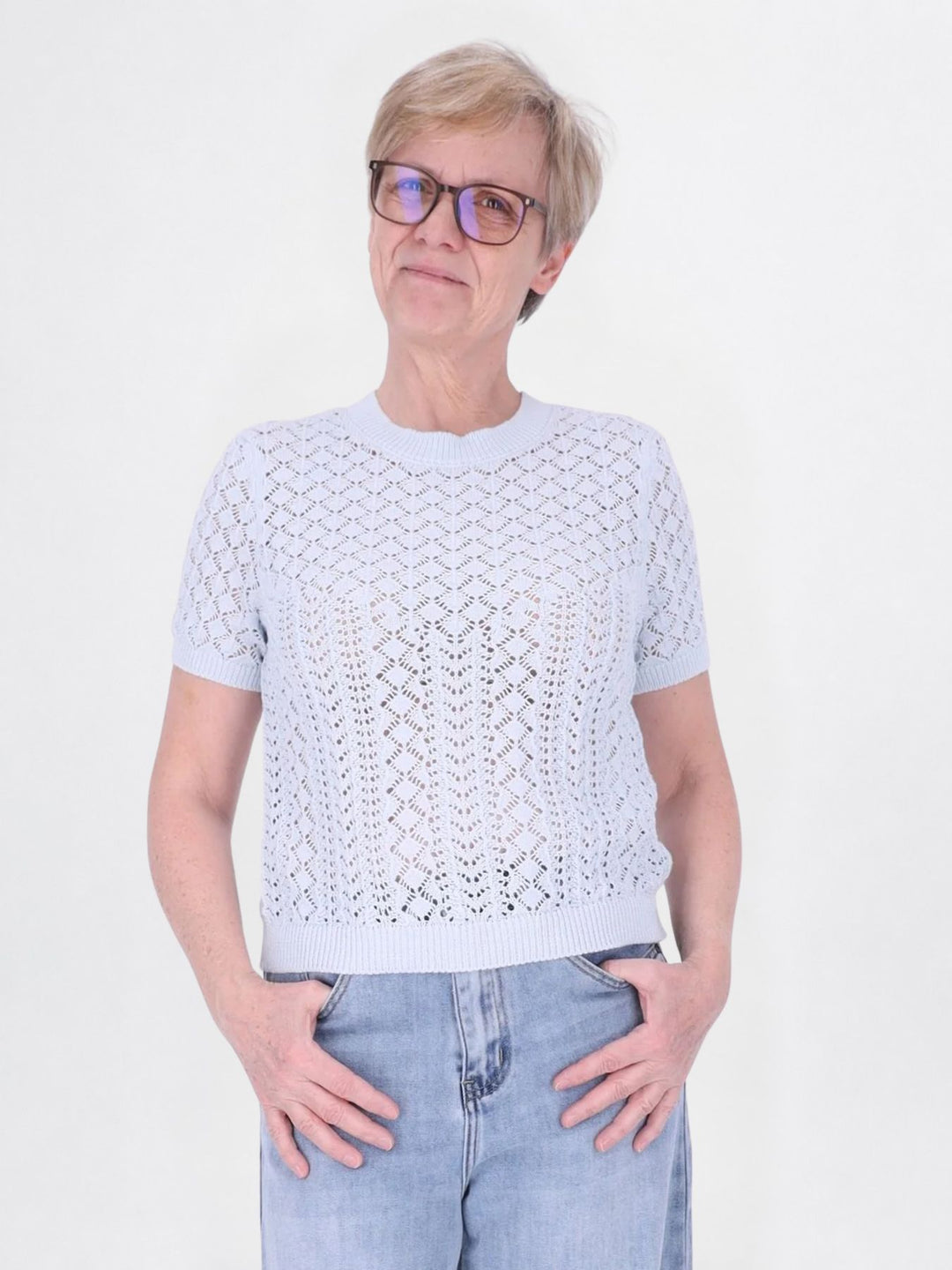ONLSAGA LIFE SS O-NECK KNT NOOS Ballad Blue