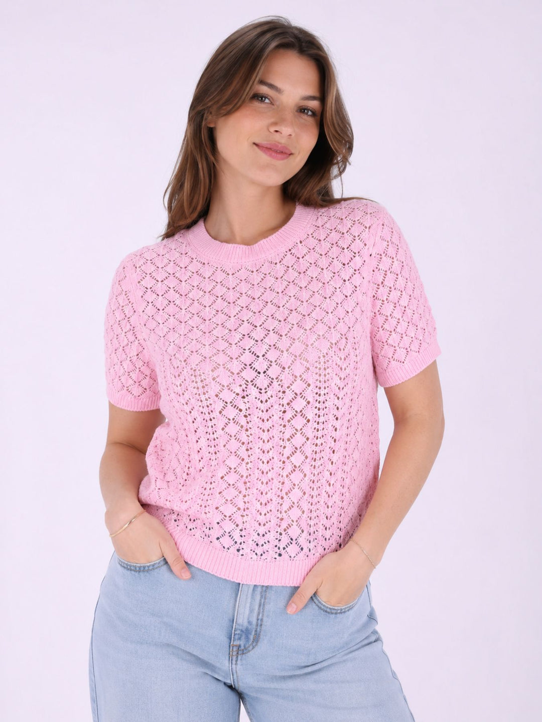 ONLSAGA LIFE SS O-NECK KNT NOOS Romance Rose