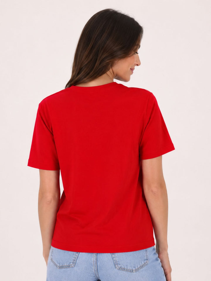 ONLHAPPY S/S O-NECK TEE PR JRS Barbados Cherry