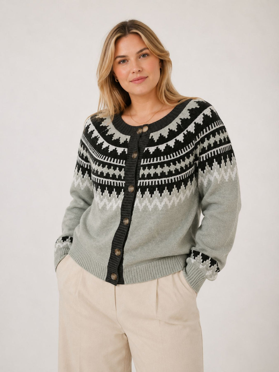 Damen ONLHELENA LS JQ O-NECK CARDIGAN CC