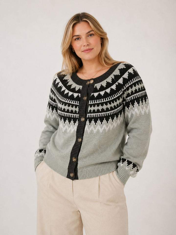 Damen ONLHELENA LS JQ O-NECK CARDIGAN CC