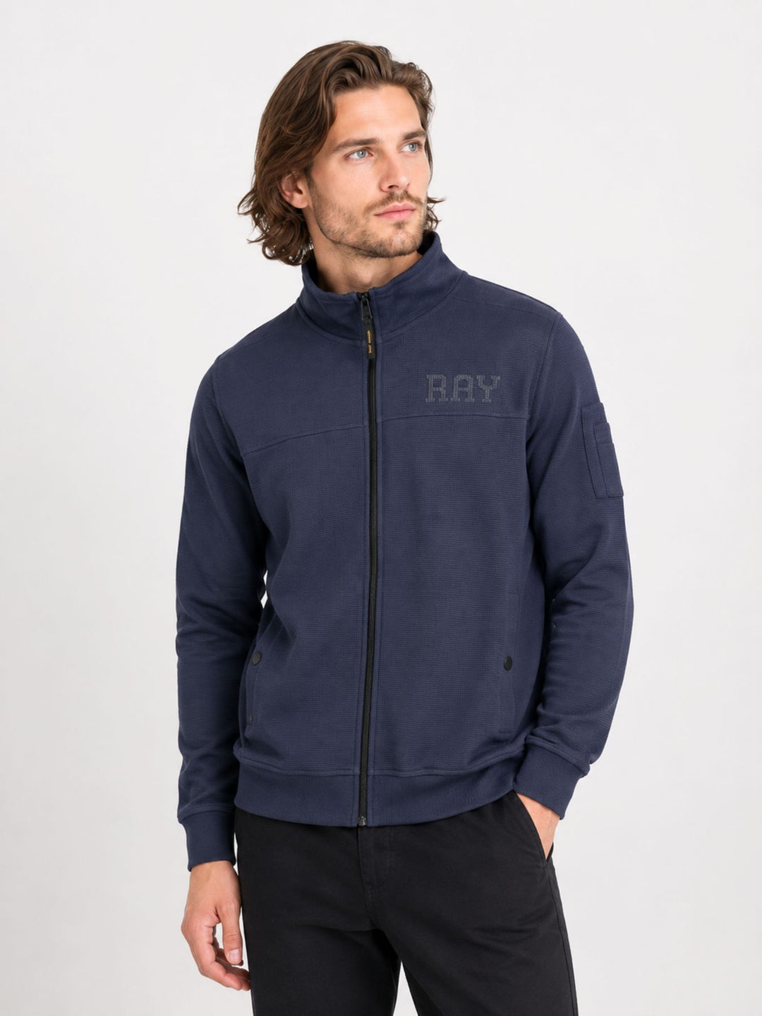 Sweat Jacke Herren Stehkragen