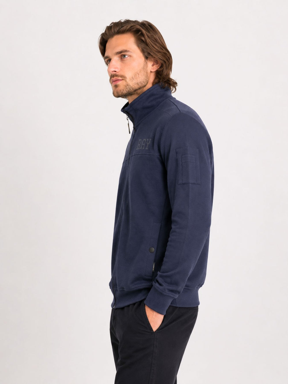Sweat Jacke Herren Stehkragen