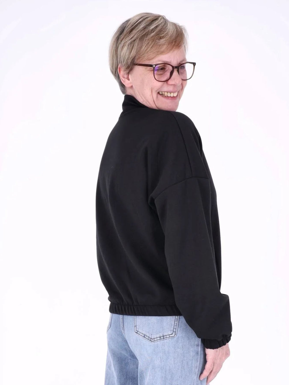Jacke Damen Sweat Gummizug am Bund