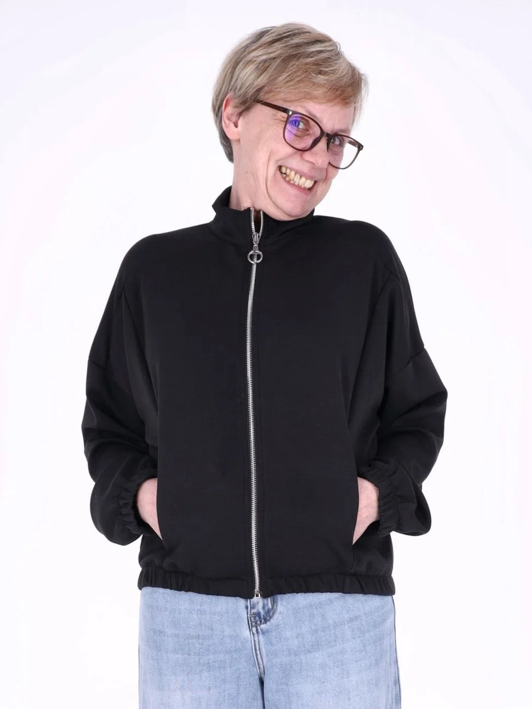 Jacke Damen Sweat Gummizug am Bund