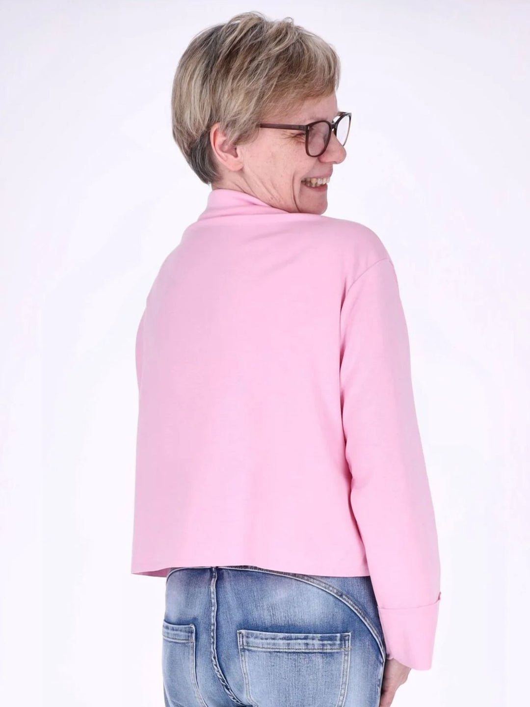 Sewatjacke Damen Hemdkragen Klapptaschen Knopfleiste