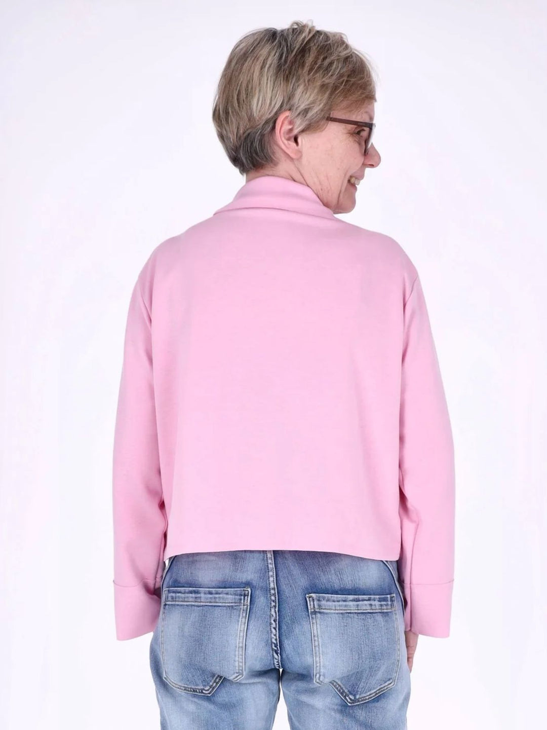 Sewatjacke Damen Hemdkragen Klapptaschen Knopfleiste