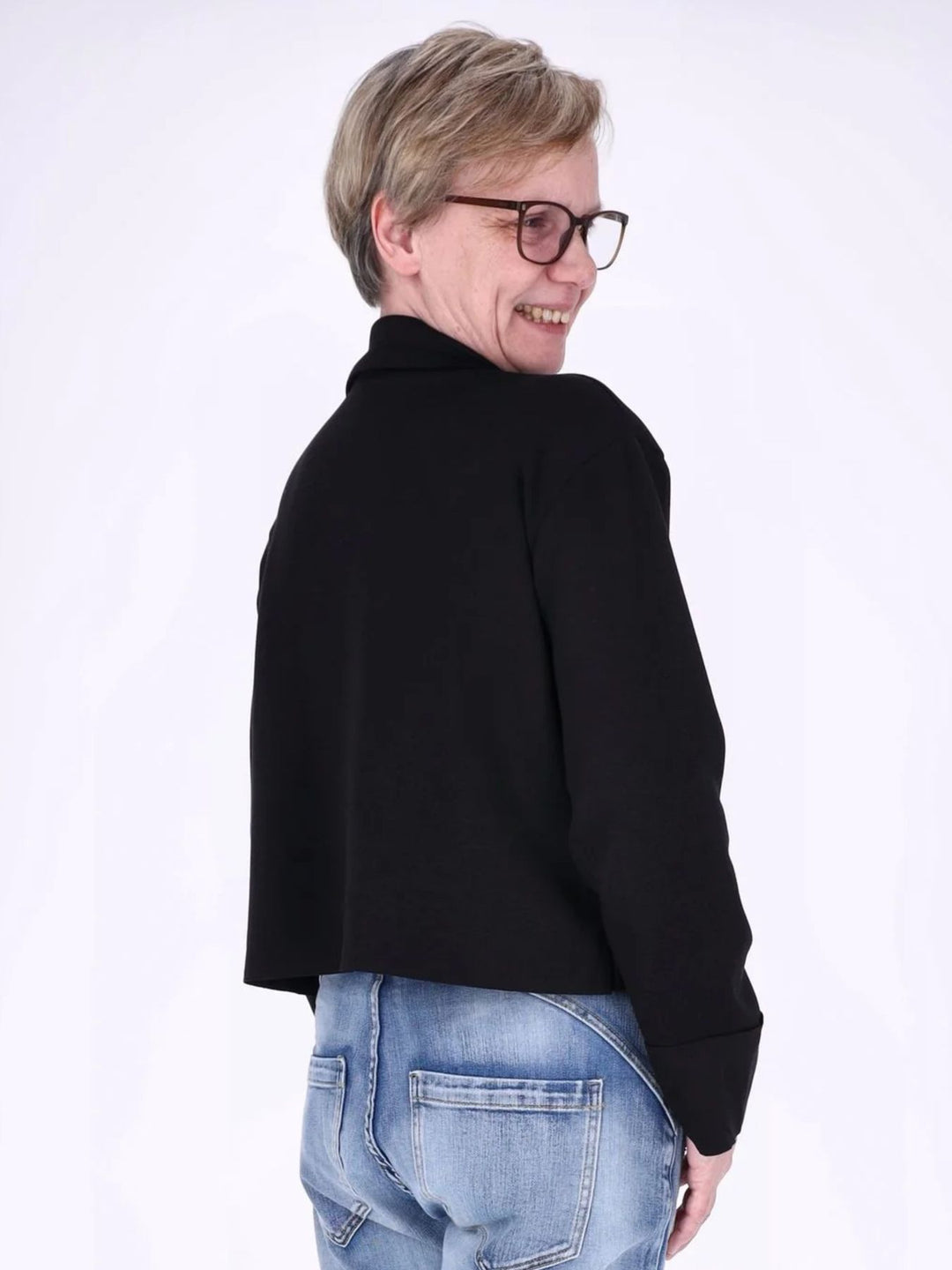 Sewatjacke Damen Hemdkragen Klapptaschen Knopfleiste