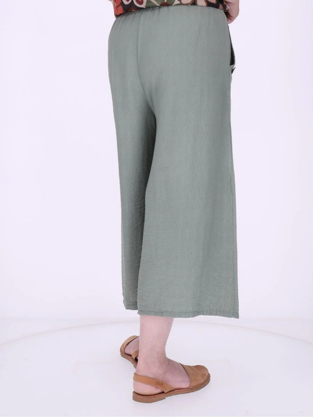 Culotte Damen Knöpfe an Tasche in Khaki