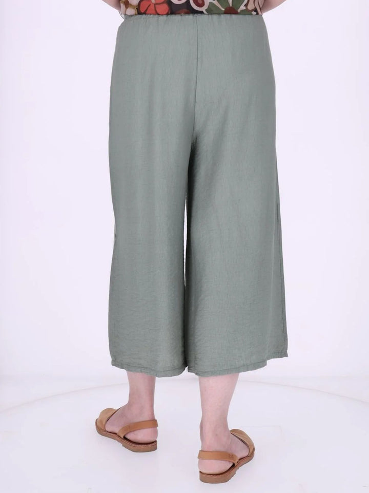 Culotte Damen Knöpfe an Tasche in Khaki